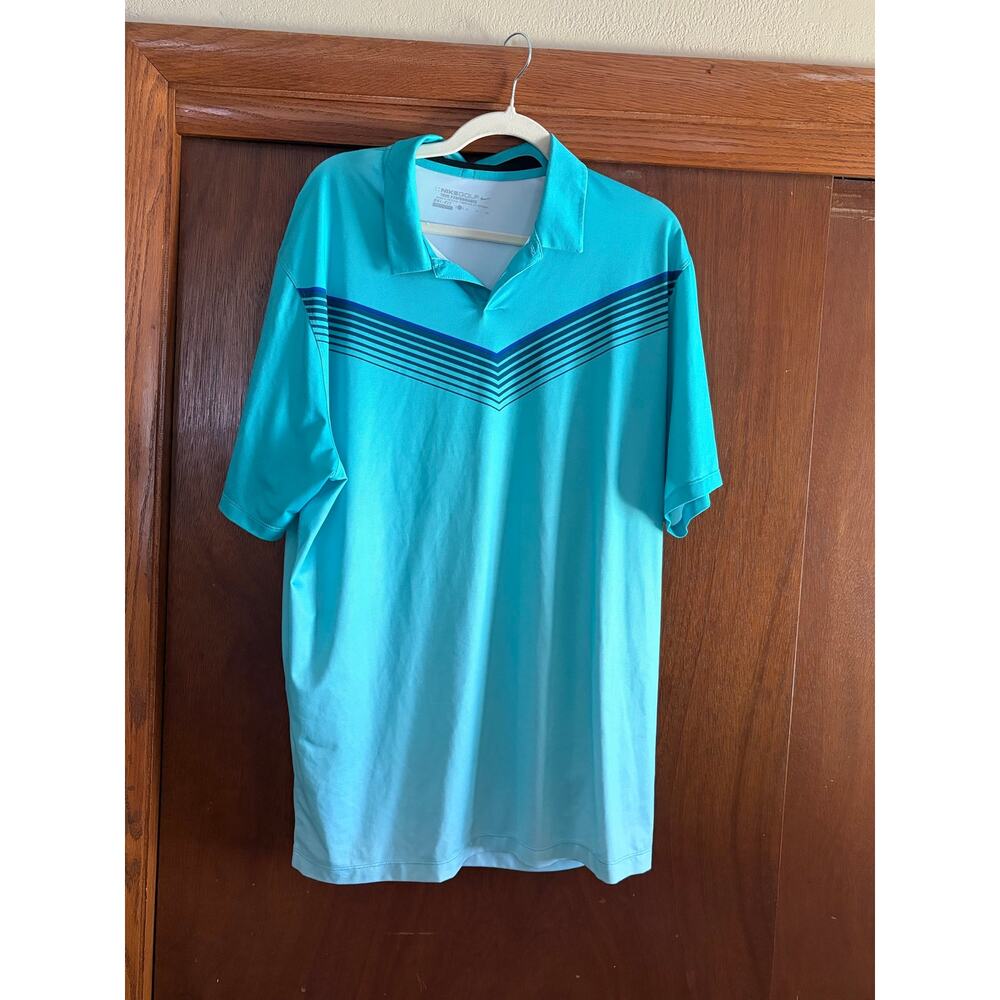 Nike Golf Tour Performance Dri Fit Polo Shirt Mens XL Blue Athletic Golf